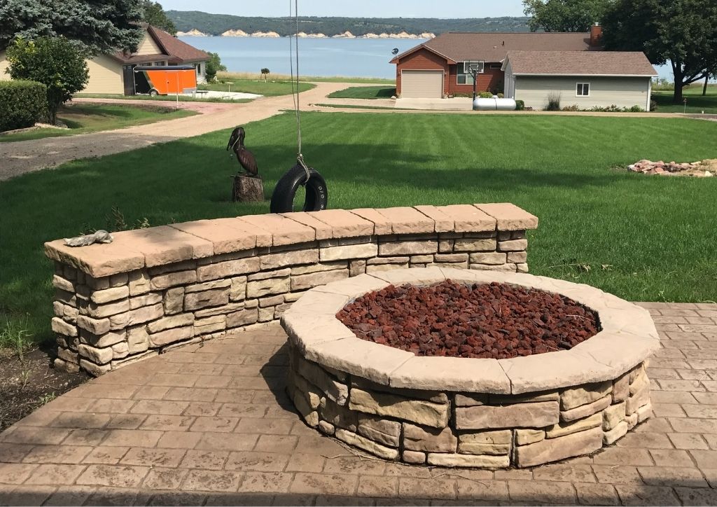 Random Stone Stacked Fire Pit, Colored Stones For Fire Pit